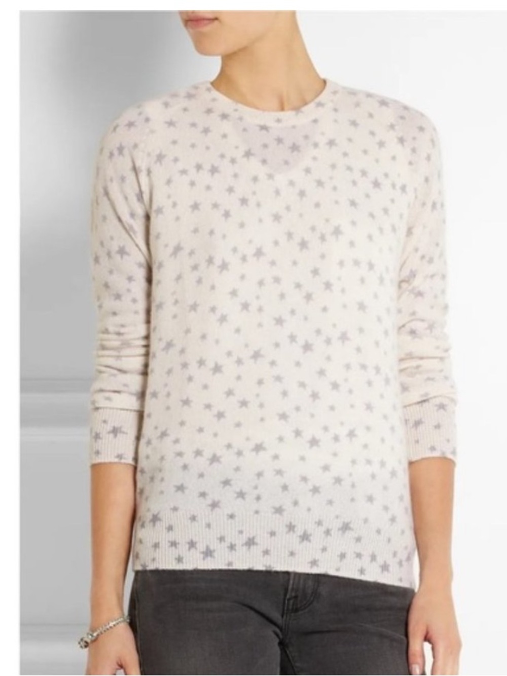 EQUIPMENT Sloane Star Spray Cashmere Crew Sweater Large